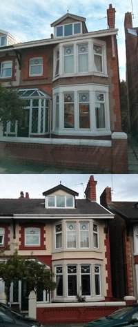 Rebecca and Keith's house before (above) and after (below)